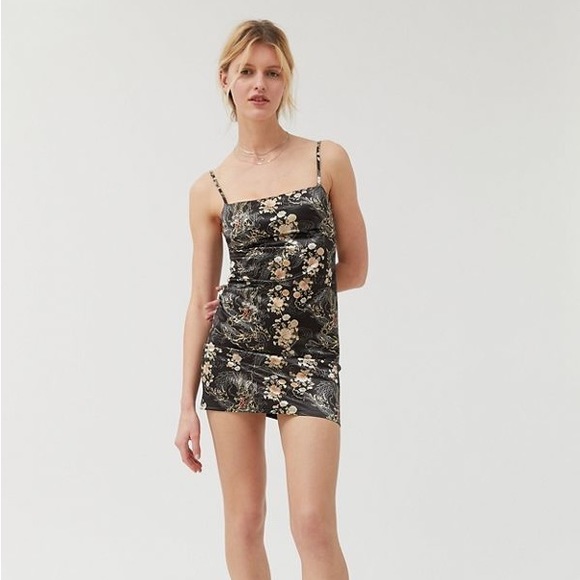 Urban Outfitters Printed Sateen Mini Slip - Picture 1 of 4